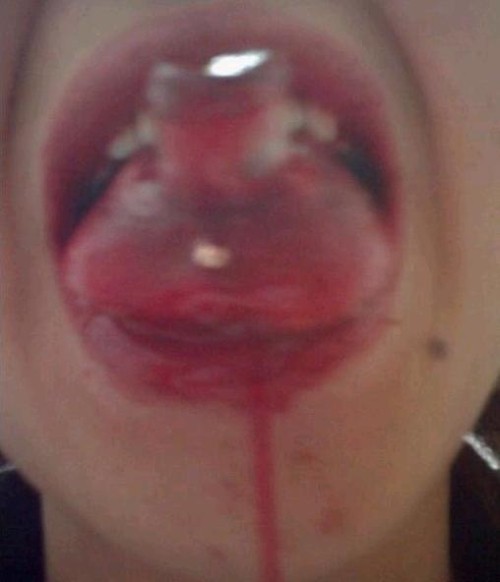 Teenage boy snake tongue process