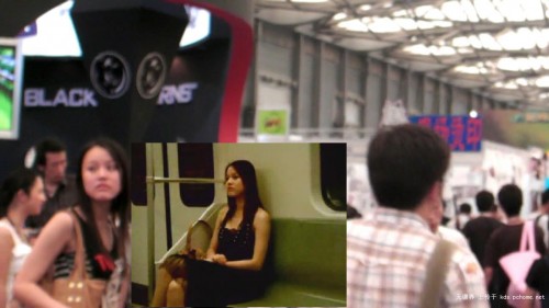 Shanghai Metro Line 2 lesbian compared with original video picture
