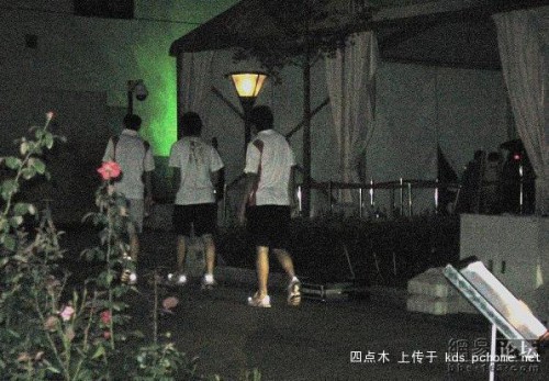 China Olympic football team players returning to their hotel.