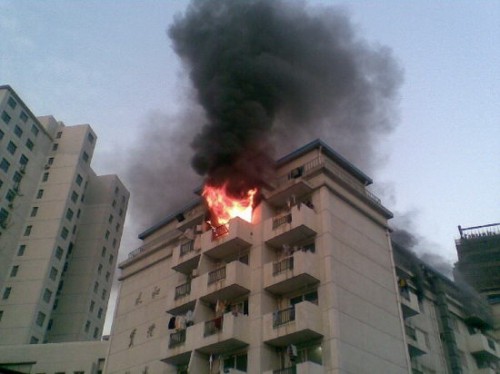 Shanghai Business School girls' dormitory fire in Room 602.