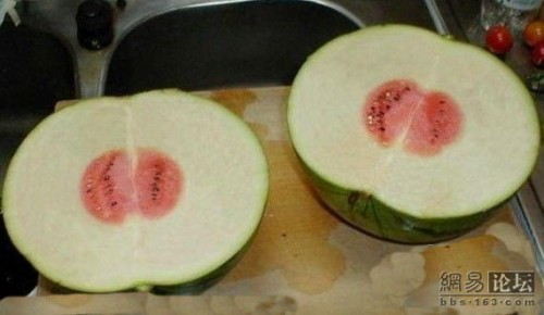 A funny watermelon from China.