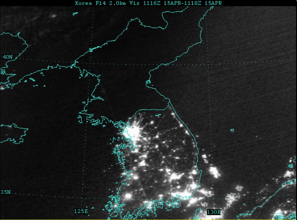 north korea at night compared to south korea. North Korean would not