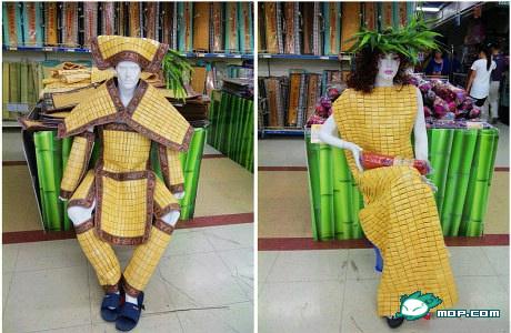 Bored supermarket employees create funny product displays in China.