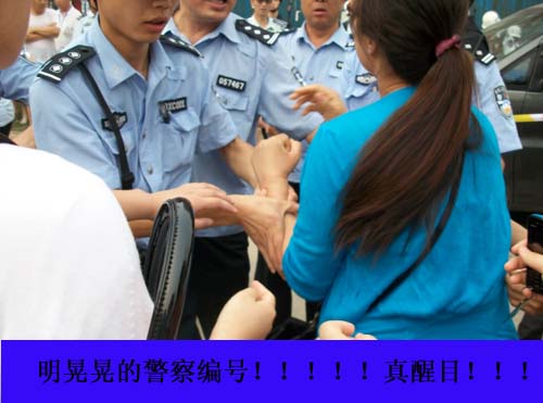 Chengguan in Beijing physically grab a resisting woman.