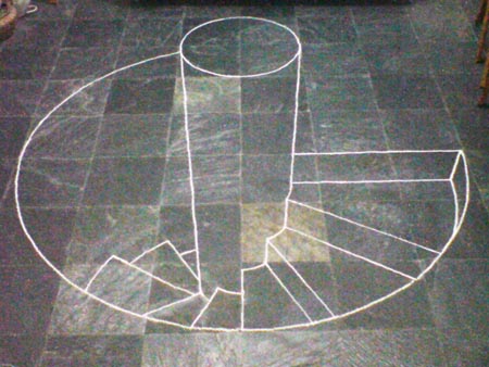 3D chalk art: A stairwell.