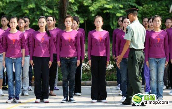 Chinese girls rehearsing for the Guangzhou Asian Games ceremonies.