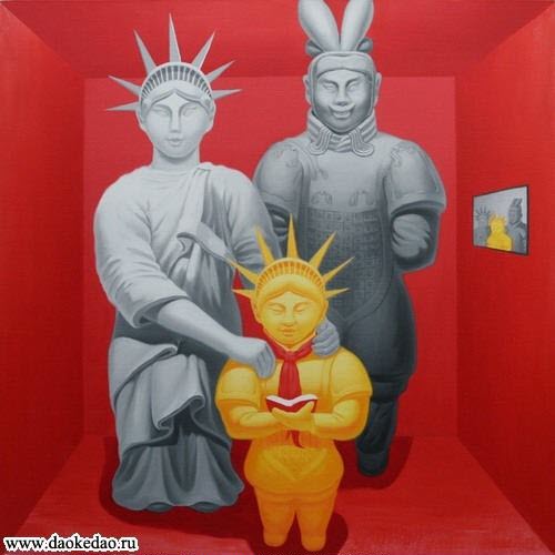 Terracotta Warrior and Statue of Liberty have a child.