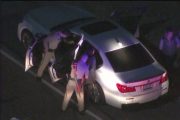 UCI and Chinese study-abroad student Zhou Yuan being arrested by California police after a high-speed chase in Los Angeles.
